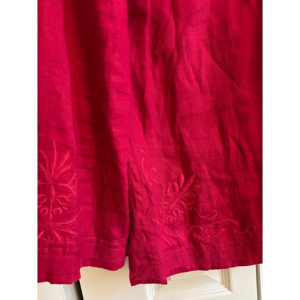 Valerie Stevens 100% Linen Embroidered Tunic – Petite Medium - Picture 4 of 8